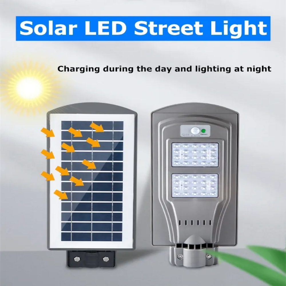 LED solaire à induction de jardin tout en un lampadaire extérieur avec panneau photovoltaïque-FAIT